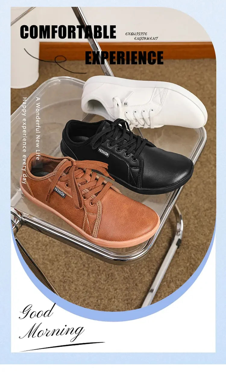 Minimalist Shoe Size 37-48 Men's and Women's Wide Toe Barefoot Casual Artificial Leather Lightweight Walking Sports Shoes