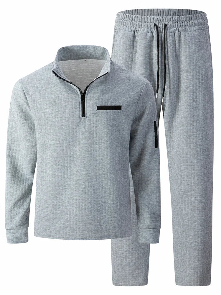 Men's Checkered Polo Shirt & Pants Set 2 Piece Tracksuit for Golf Sports Casual Wear Activewear Men's Leisure Sports Suit