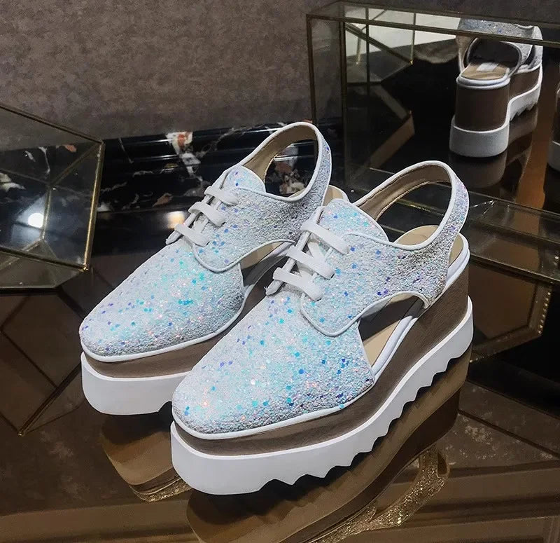 women wedge shoes pointed toe high heels platform office lady party shoes Plataform Height increasing Shoes Casual style