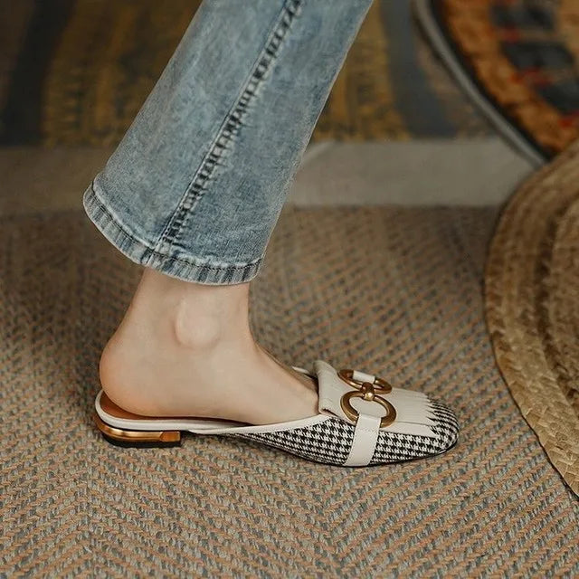 Fashion Women Sandals Elegant Casual Shoes for Woman 2022 Slip On Ladies Flats Office Party Square Heels Sandals Zapatos Mujer