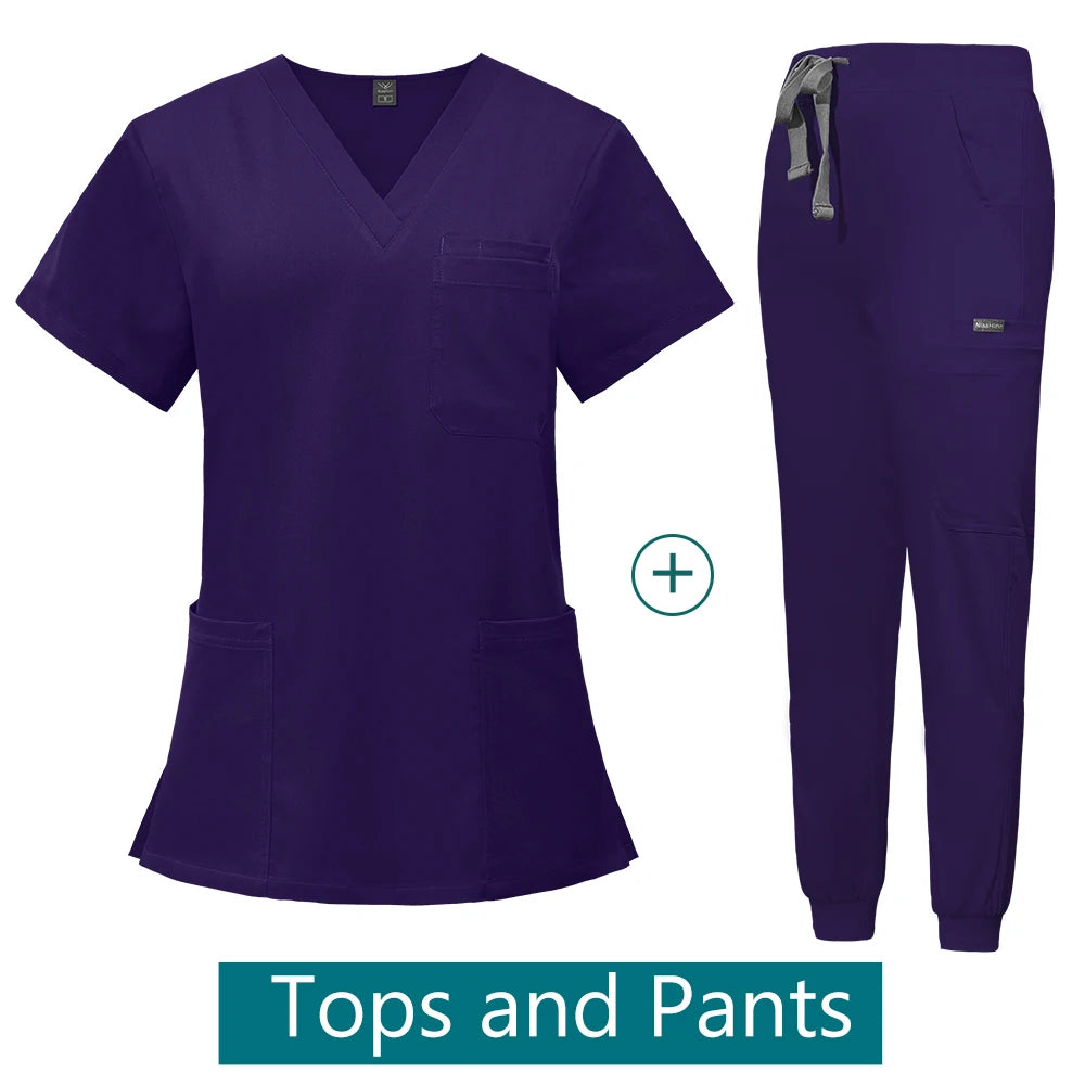 Scrubs Medical Uniforms Woman Multicolour SPA Beauty Uniform Dentist Veterinary Working Clothes Unisex Pharmacy Clinic Scrub New