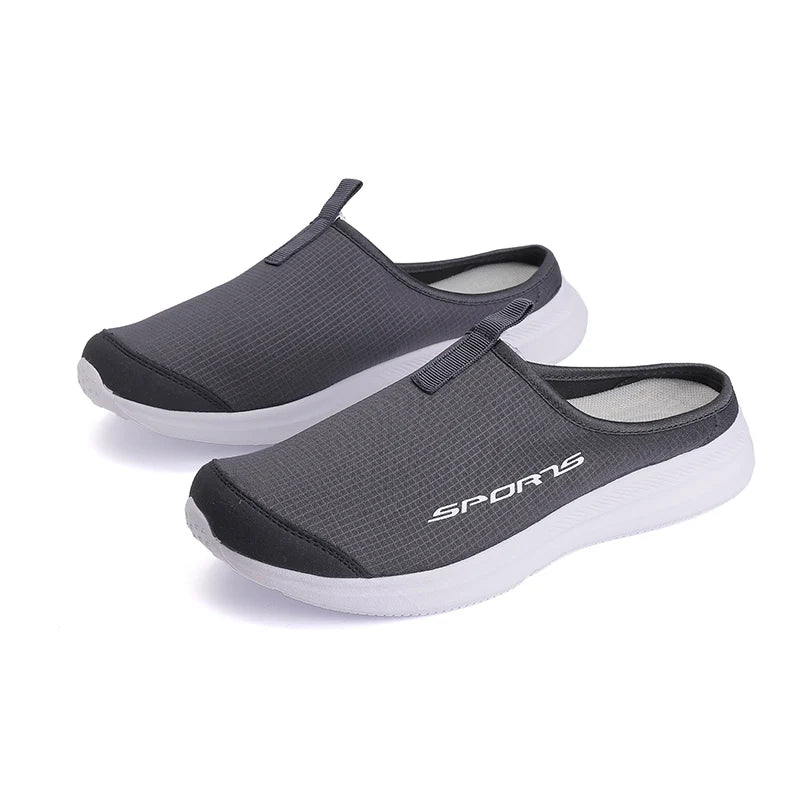 Men's Summer Slip-On Shoes Lightweight Casual Half Slippers for Women's Outdoor Soft Bottom Support Walking Shoes Size 36-46