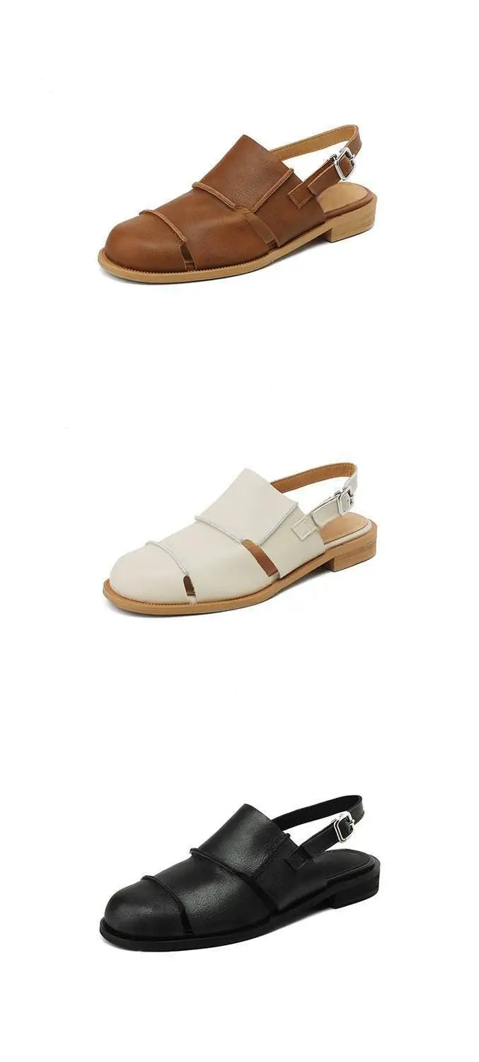 Women Sandals 2026 new Hollow Breathable Comfortable Soft Sole Low Heel Slingback Shoes Summer Fashion Versatile Casual Sandals