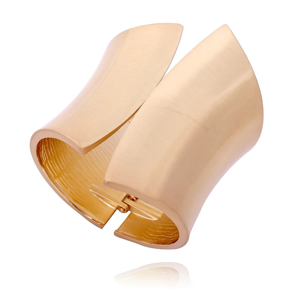 GGQINISI Oversize Euramerican Asymmetric Chunky Statement Bangle Bracelet Jewelry for Women Polished High Quality Accessory