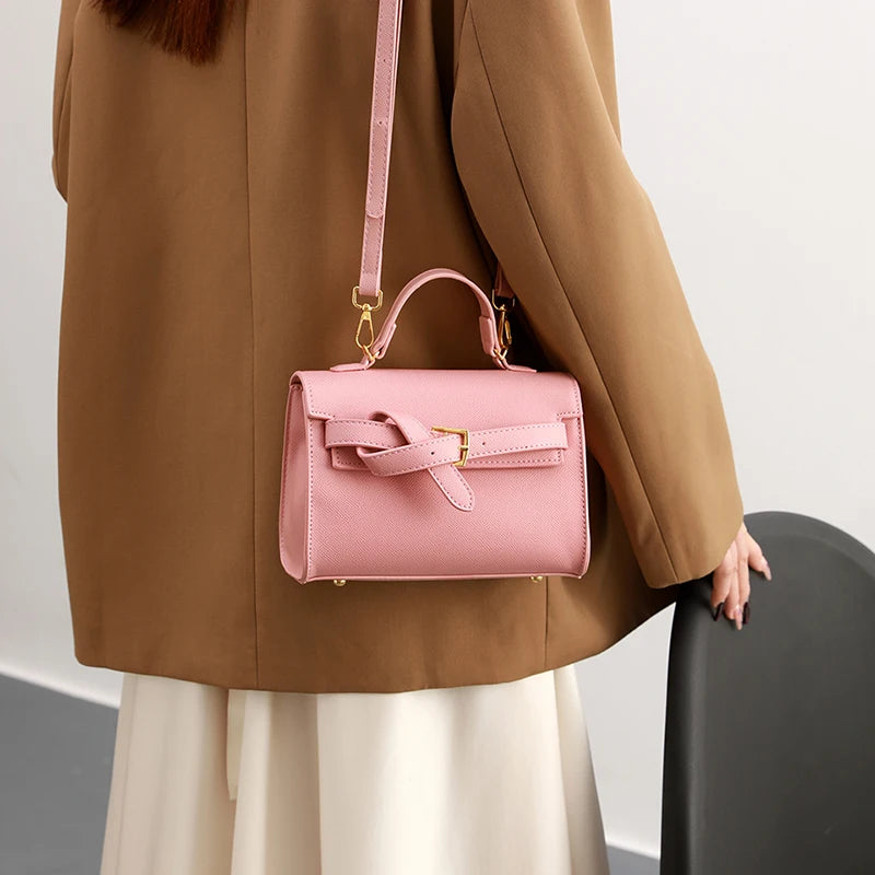 Classic Black Handbag Brand Bag Women Solid Small Pu Leather Crossbody Bag With Short Handle High End Sac A Main Designer Bosas