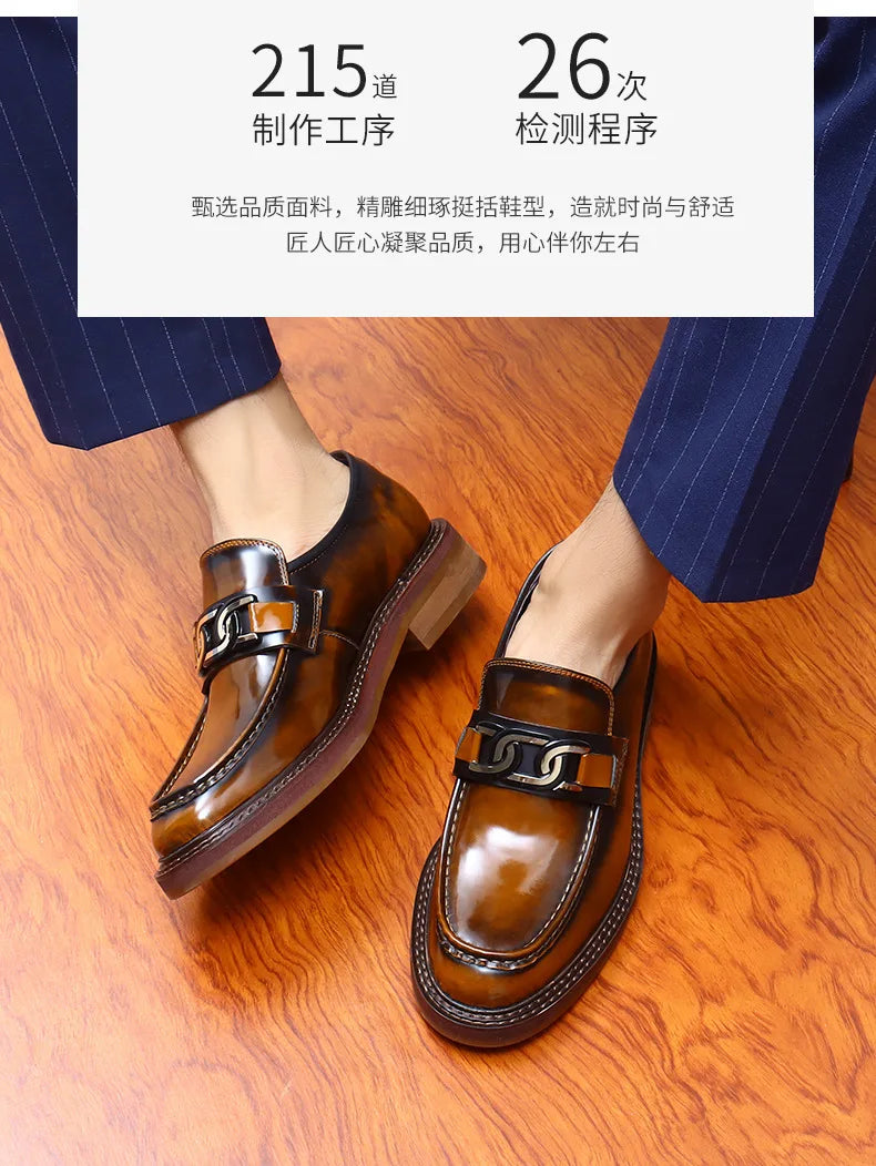 2024 New Shoes For Men Loafers Mens Dress Shoes Leather Shoes Man Male Genuine Leather Social Shoes