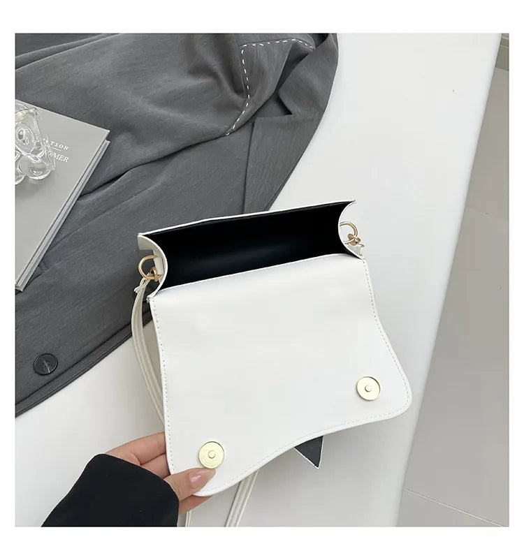 Women's Bags, Hand-held Spliced Contrasting Crossbody Bag, Fashion and Versatile Simple Casual Single Shoulder Small Square Bag