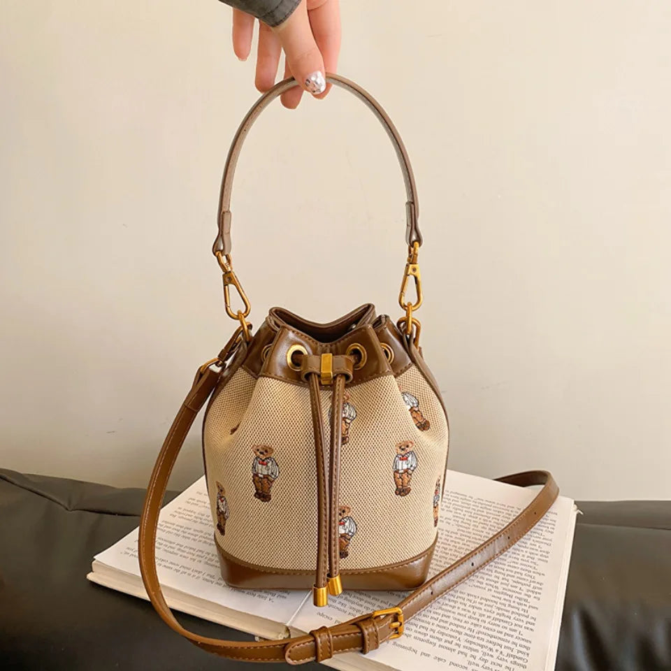 Drawstring Bucket Bag Large Capacity Women's Handheld Crossbody Messenger Bag Large Capacity Handheld Shoulder Armpit Bag
