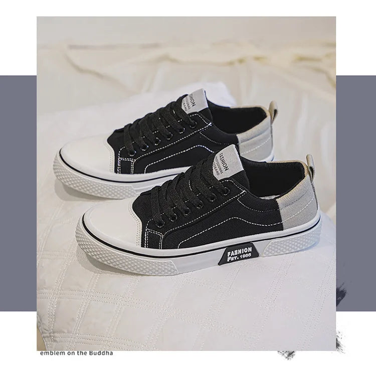 Mens Breathable Canvas Skate Shoes Soft Sole Casual Sneakers Trendy Versatile Lightweight Non-Slip Slip-On Sports Footwear 37-48