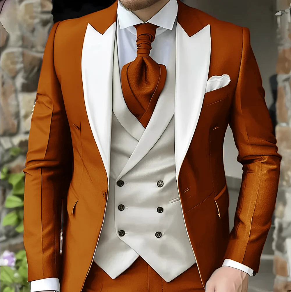men's suit with peak lapel for wedding high-quality slim jackets Pointed collar double-breasted Carnivals men The latest