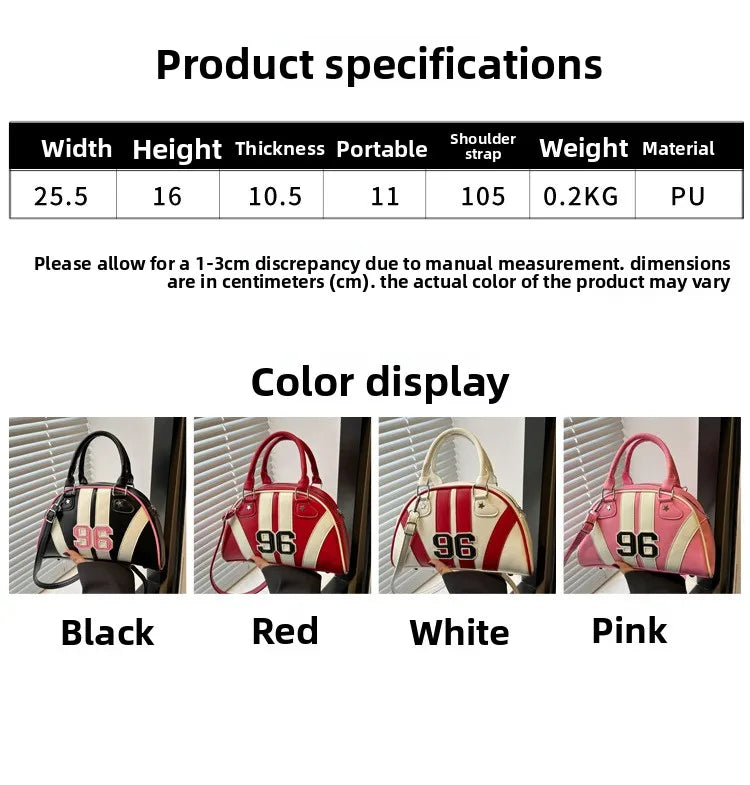 Striped Handbag Women Shoulder Bag, Chic Half Moon Armpit Bag, Stylish Tote Crossbody Bag for Women‘s Daily Work Party Travel