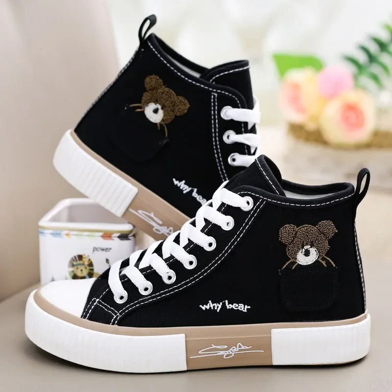 Cute Canvas Shoes Women Breathable Sneakers Brand Sport Shoes for Woman Casual Vulcanized Shoe Flats High Top Zapatos Mujer