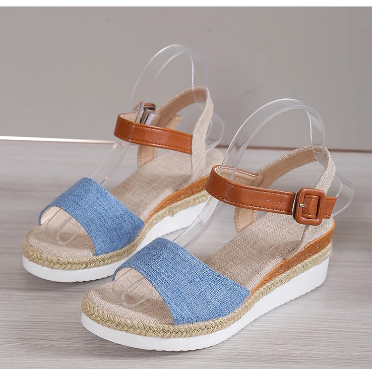 Fashion Shoes Women Sandals Wedge Shoes For Women Espadrilles Women's Sandals Non-Slip Retro Women Heels Female Footwear