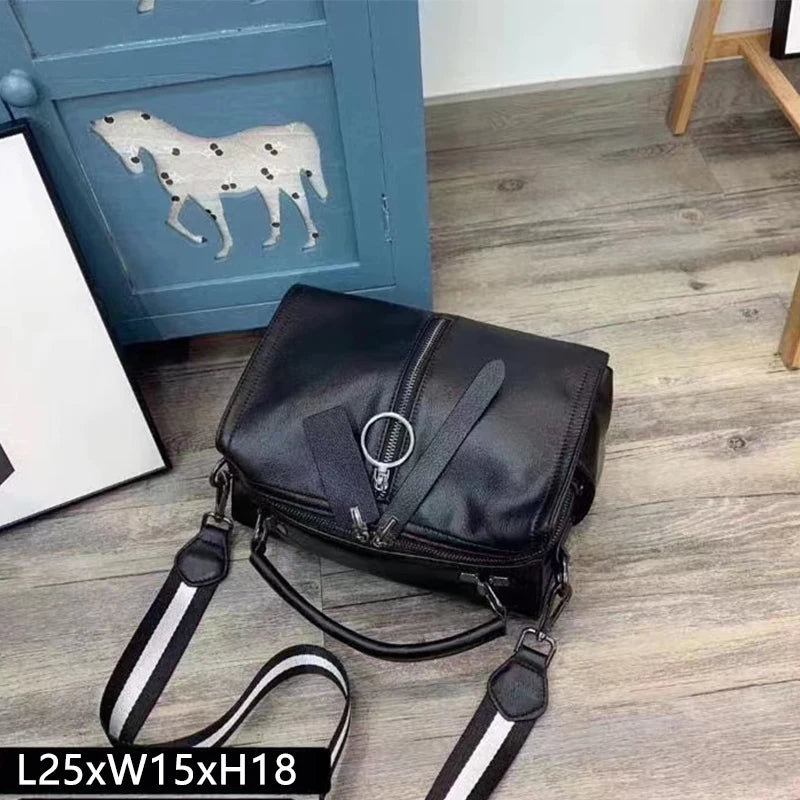 Fashion Women's Hand Bags Cowhide Luxury Casual Shoulder Bag  Ladies Versatile Trendy Chain High-capacity Crossbody Bags