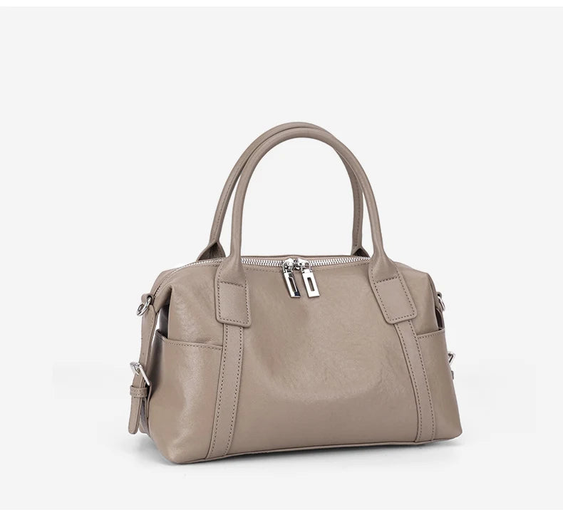 2026 New Women's Fashion Genuine Leather Handbag Female Large Capaci Luxury Designer Boston Totes Bag Shoulder Crossbody Bag
