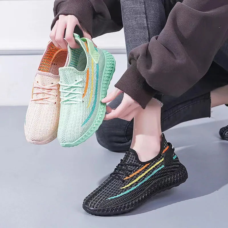 Women's Platform Sports Shoes with Fashionable Trendy Design Breathable Comfortable Shoes Outdoor Hiking Walking Casual Shoes