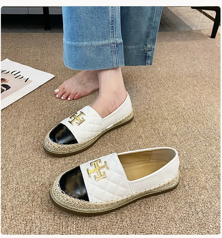 New Shoes for Women Leather Flat Boat Shoes Designer Fisherman Shoes Girl Fashion Slip-on Loafers