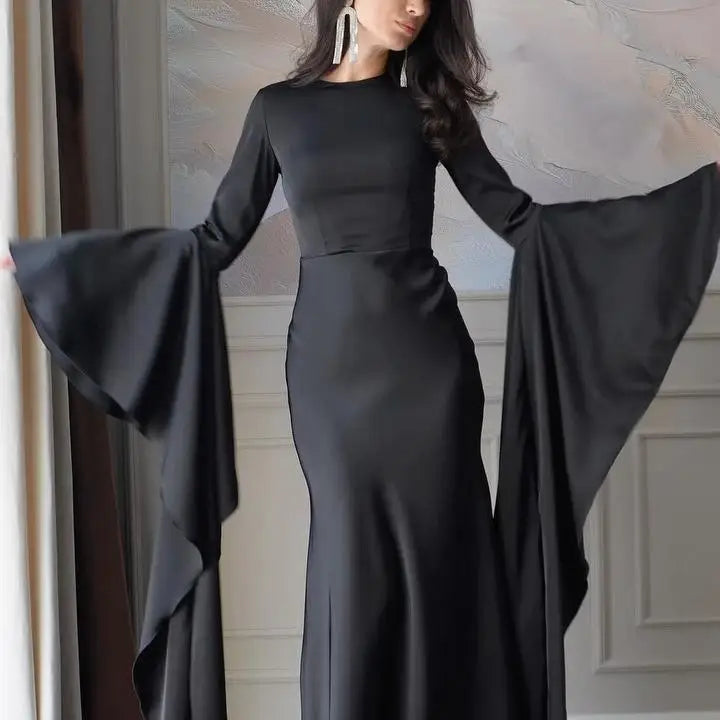 Eid Muslim Women Dress Abaya Flare Sleeve Vestidos Largos Party Caftan Jalabiya Ramadan Long Dresses Dubai Kaftan Arab Robe 2025