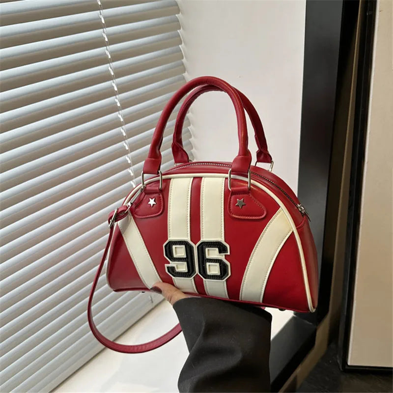 Striped Handbag Women Shoulder Bag, Chic Half Moon Armpit Bag, Stylish Tote Crossbody Bag for Women‘s Daily Work Party Travel