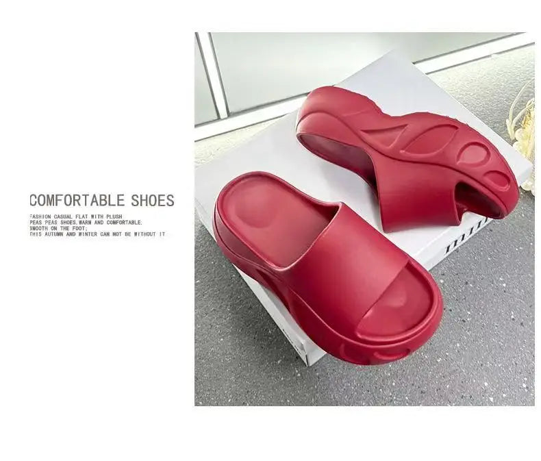 2025 New Women Sandals Women Slippers Black Wedge Platform Open Toe Women Orthopedics Thick Bottom Beach High Heels Slides