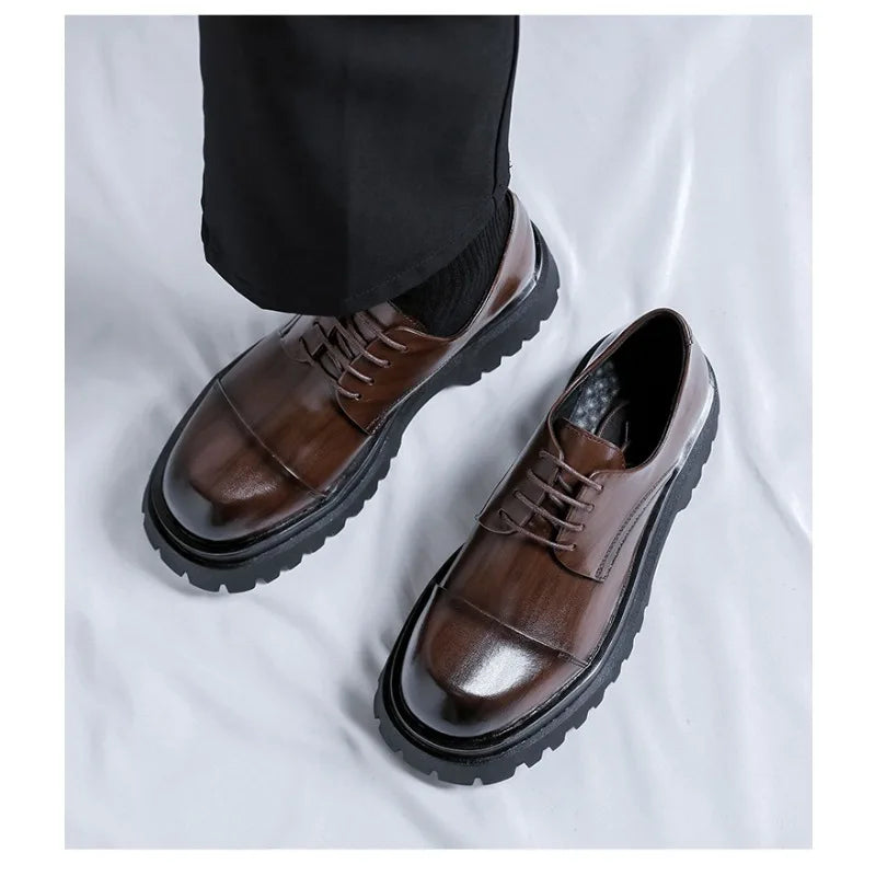 Men's Fashion Business Big Head Shoes Casual Comfortable Versatile Men Leather Shoes Wedding Party GroomHigh Quality Dress Shoes