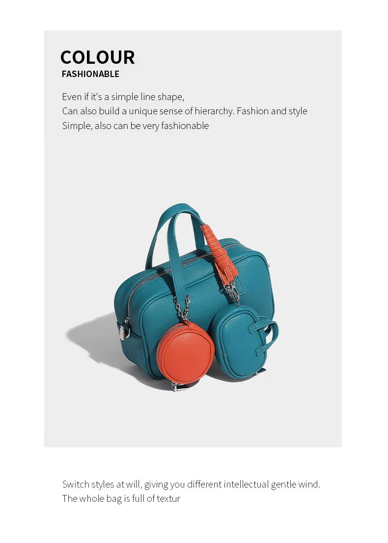 Boston Bag Women Fashion 2025 Euro-America Style Simple Shoulder Bag Handbags Composite Bag