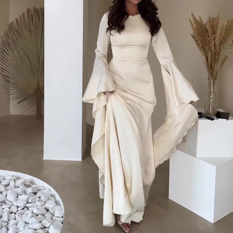 Eid Muslim Women Dress Abaya Flare Sleeve Vestidos Largos Party Caftan Jalabiya Ramadan Long Dresses Dubai Kaftan Arab Robe 2025