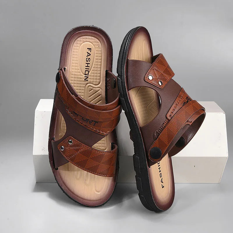 Men's Slippers Sandals Summer New Sandals Male Adult Casual Slippers For Men Beach Shoes Non-slip Open-toe Sandals For Outdoor