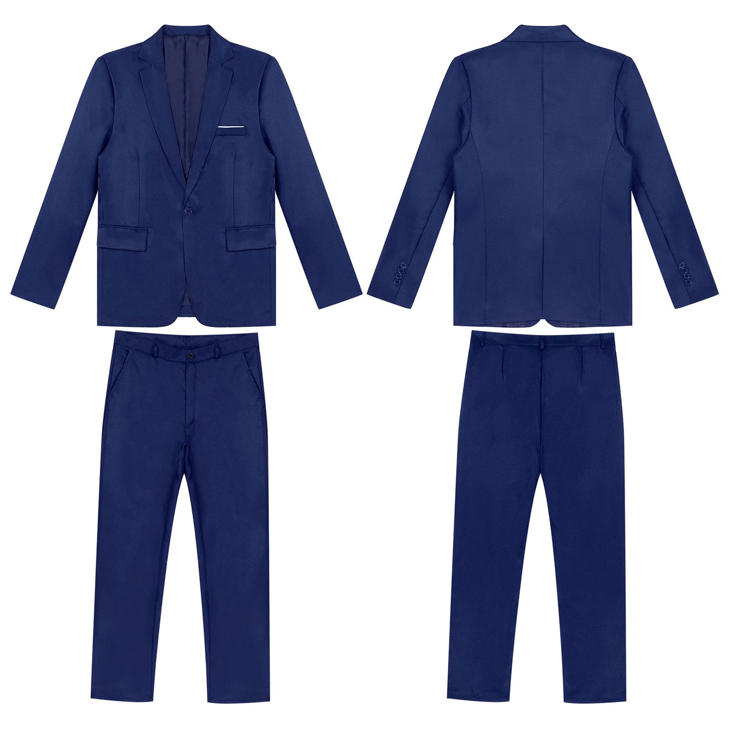 Men Gentleman Suit 2Pcs Formal Uniform Long Sleeve Lapel Blazer Jacket with Pants Office Meetings Business Wedding Party Outfits