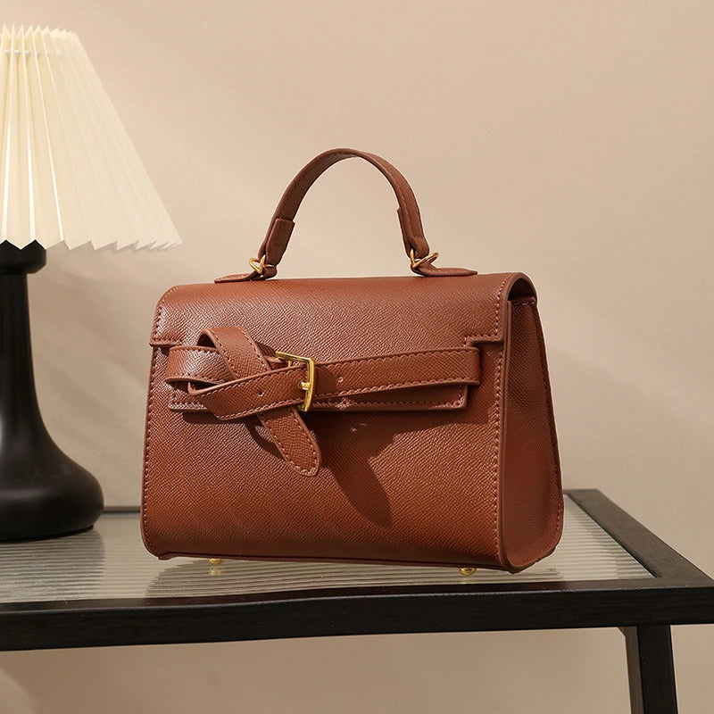 Classic Black Handbag Brand Bag Women Solid Small Pu Leather Crossbody Bag With Short Handle High End Sac A Main Designer Bosas