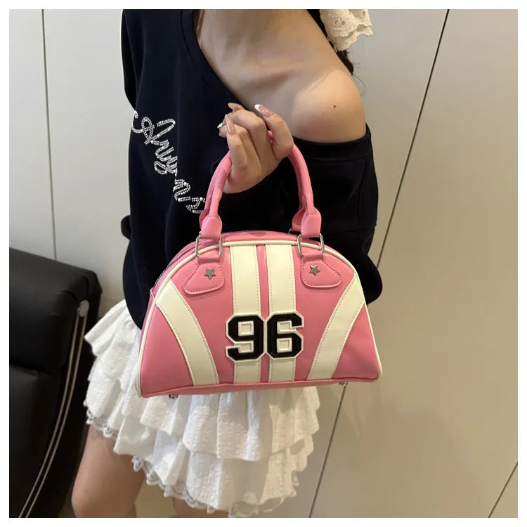 Striped Handbag Women Shoulder Bag, Chic Half Moon Armpit Bag, Stylish Tote Crossbody Bag for Women‘s Daily Work Party Travel