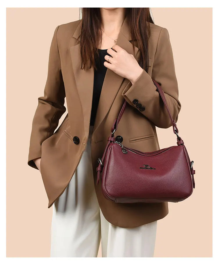Women's Bags Vintage Genuine High quality PU Women's handbags Casual Ladies' Tote Bags, Soft and Large capacity Handbags wallet