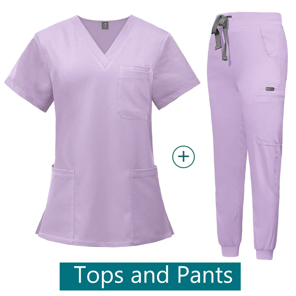 Scrubs Medical Uniforms Woman Multicolour SPA Beauty Uniform Dentist Veterinary Working Clothes Unisex Pharmacy Clinic Scrub New