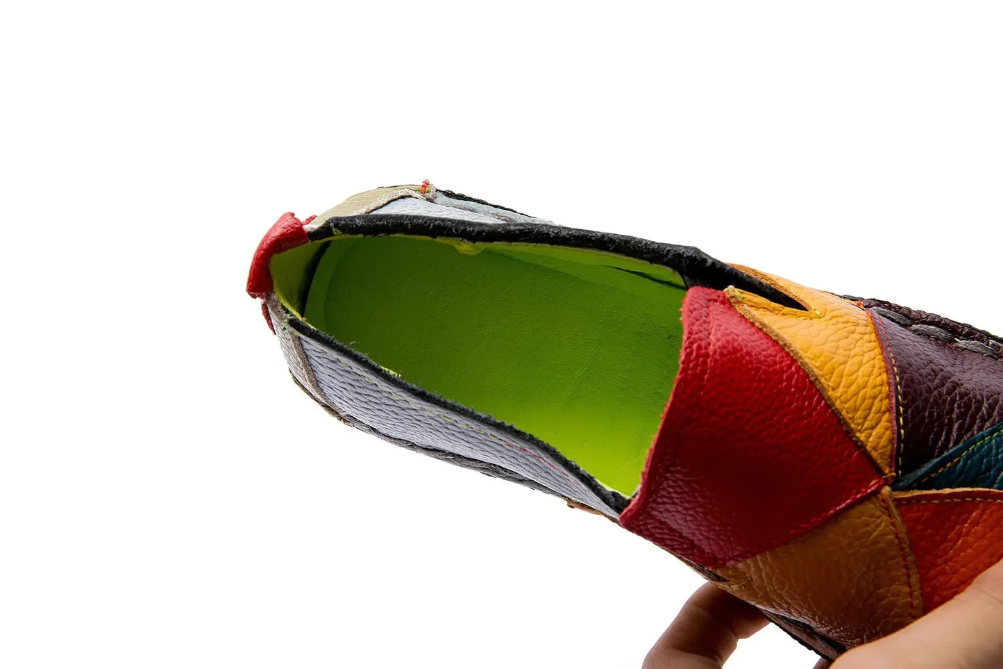 Women's Ladies Female Woman Mother Shoes Flats Genuine Leather Loafers  Mixed Colorful Non Slip On Plus Size 42 women's shoes