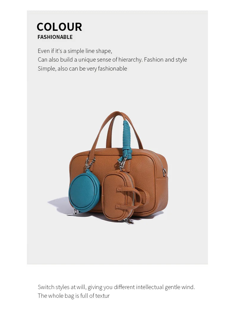 Boston Bag Women Fashion 2025 Euro-America Style Simple Shoulder Bag Handbags Composite Bag