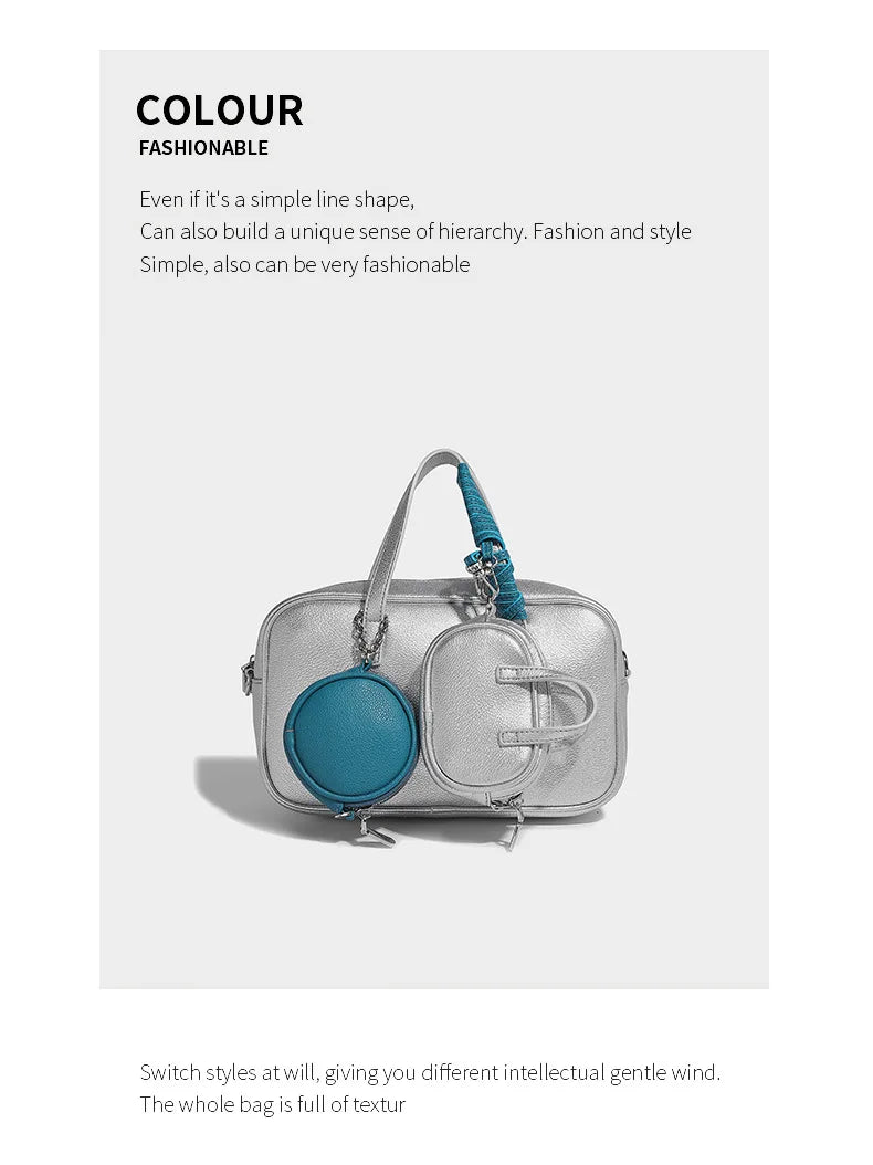 Boston Bag Women Fashion 2025 Euro-America Style Simple Shoulder Bag Handbags Composite Bag