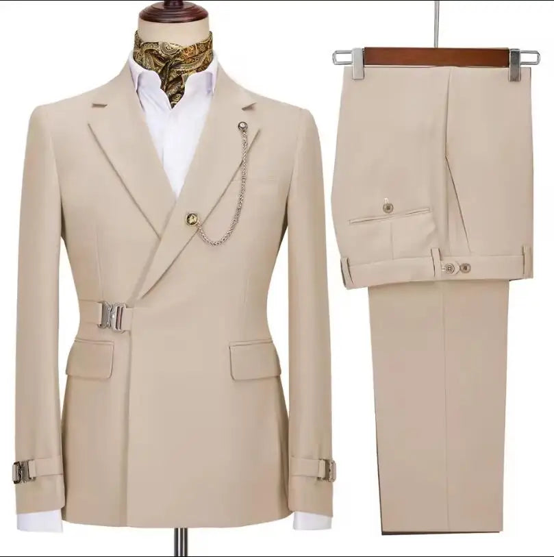 Men's Suits Blazer Pants for Men 2024 Jacket Italian Design Notched Lapel Party Wedding Slim Fit Costume Homme 2 Piece Clothing