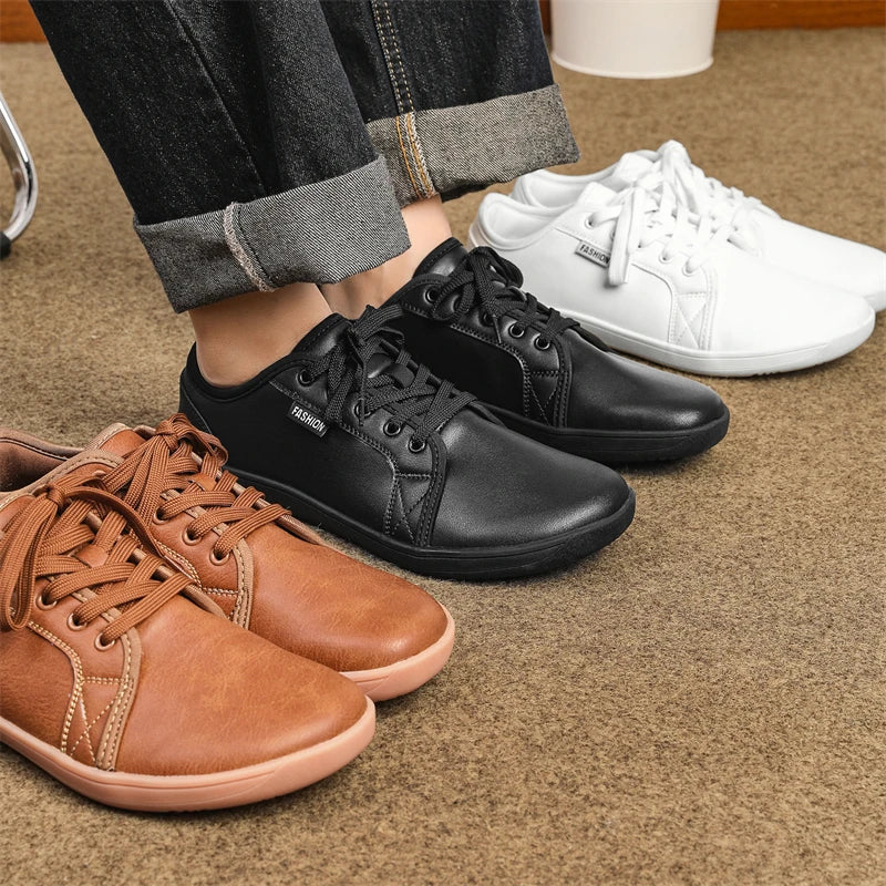 Minimalist Shoe Size 37-48 Men's and Women's Wide Toe Barefoot Casual Artificial Leather Lightweight Walking Sports Shoes