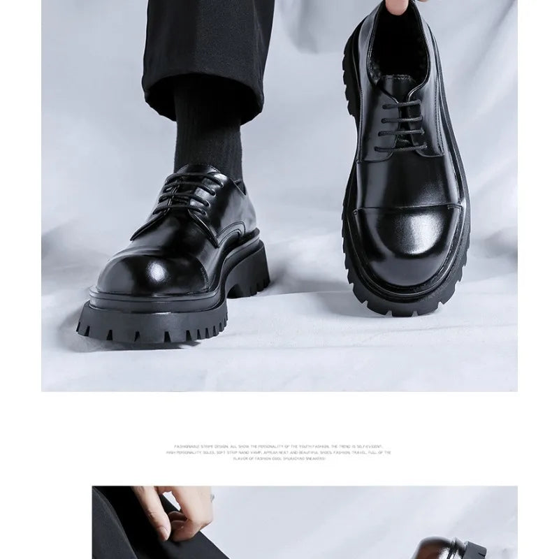 Men's Fashion Business Big Head Shoes Casual Comfortable Versatile Men Leather Shoes Wedding Party GroomHigh Quality Dress Shoes