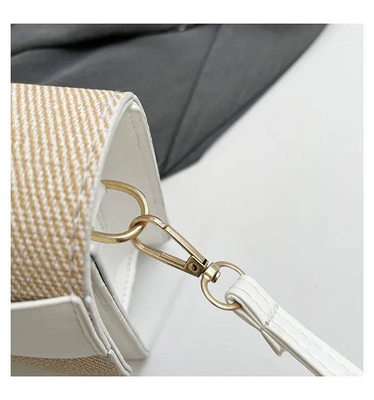 Women's Bags, Hand-held Spliced Contrasting Crossbody Bag, Fashion and Versatile Simple Casual Single Shoulder Small Square Bag