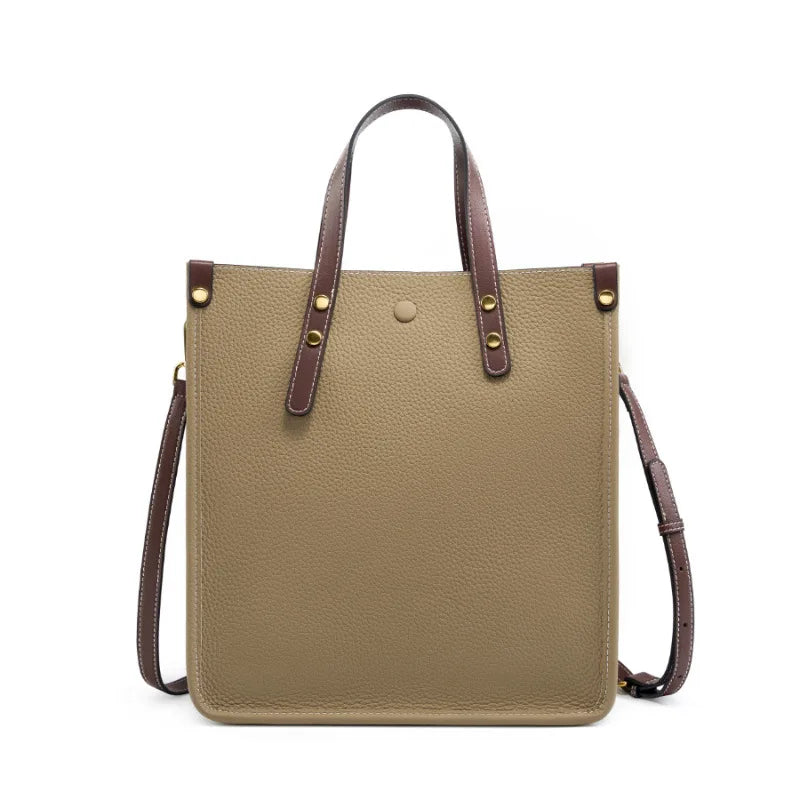 New Ladies Genuine Leather Handbags Big Women Bag Large Vintage Female 2025 Office Hand Shoulder Bags For Women Tote