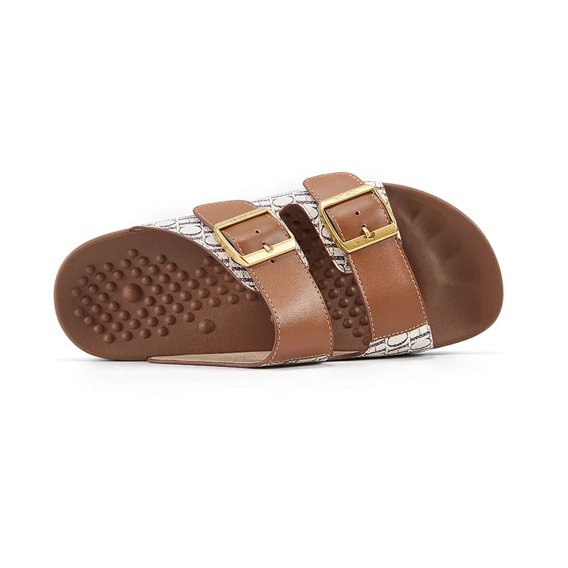 Women's Sandals Fashion Simple Beach Shoes Summer Ladies Outdoor Slippers Low Heel Massage Insole Comfortable