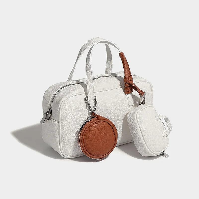 Boston Bag Women Fashion 2025 Euro-America Style Simple Shoulder Bag Handbags Composite Bag