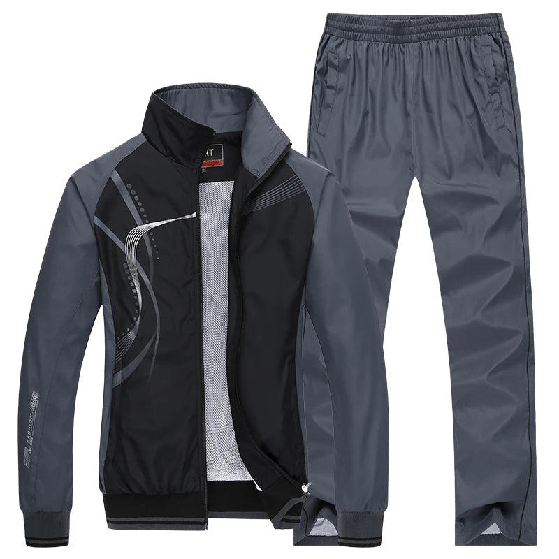Men's Casual Tracksuit Running Jogging Athletic Sports Set Fitness 2 Pieces Jacket + Sweatpants Basketball Football Track Suits