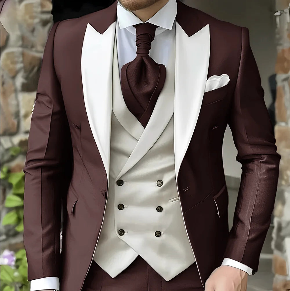 men's suit with peak lapel for wedding high-quality slim jackets Pointed collar double-breasted Carnivals men The latest