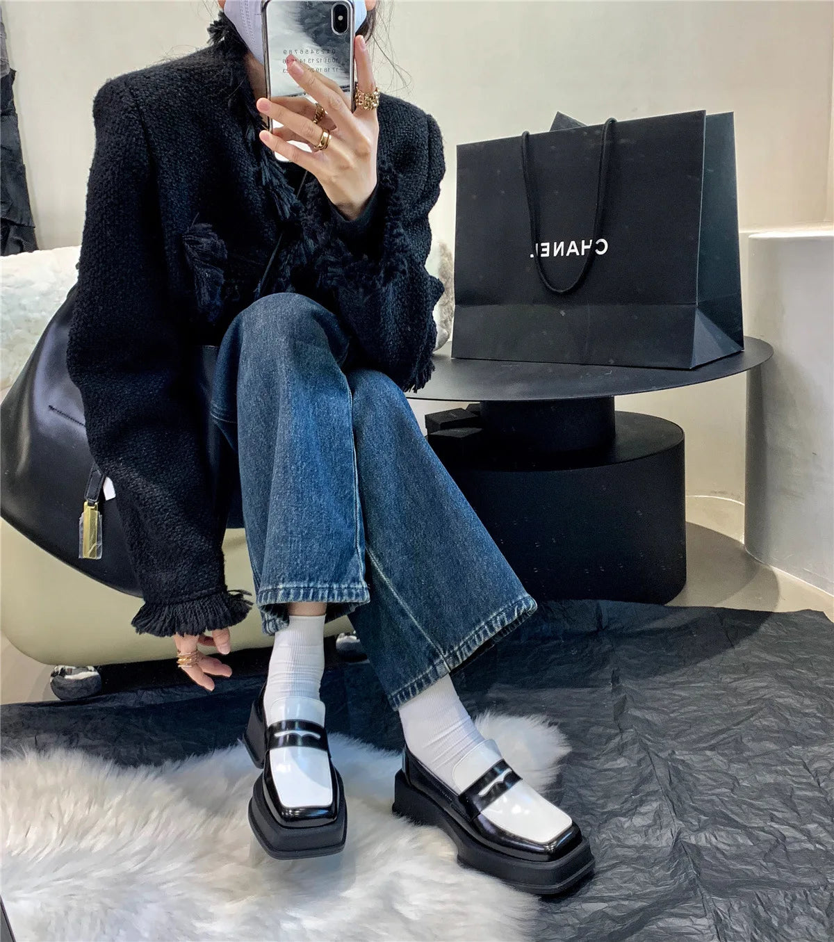 2025 New Women'S Shoes Low Heel Loafers Casual Ladies Slip on Square Toe Shoes Female Elegant Fashion Shoes Zapatillas Mujer