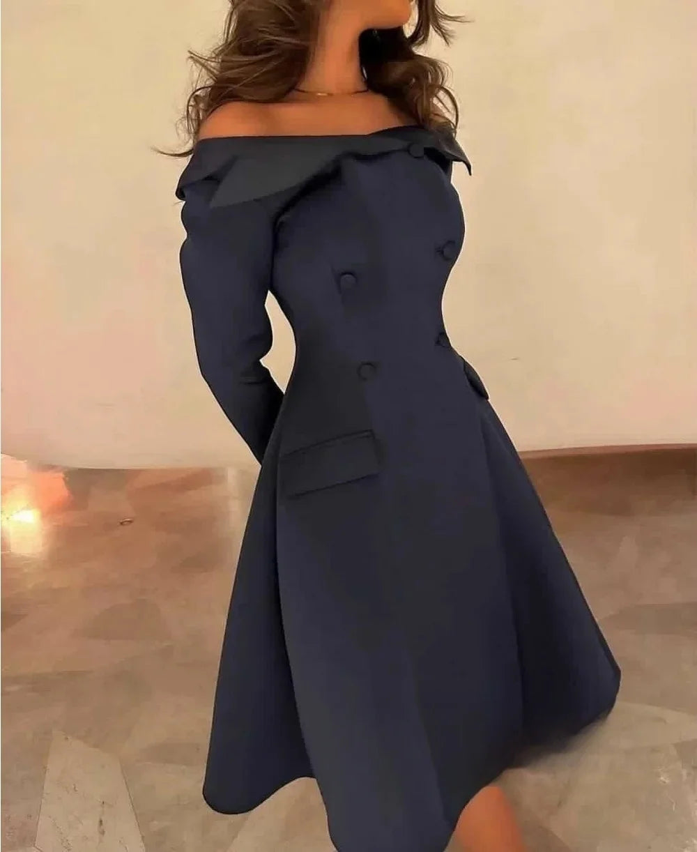 Black Party Long Sleeves Bespoke Occasion Gown Evening Dresses Pastrol Unisex Jersey Retro Dubai Saudi Arabic Prom Customized