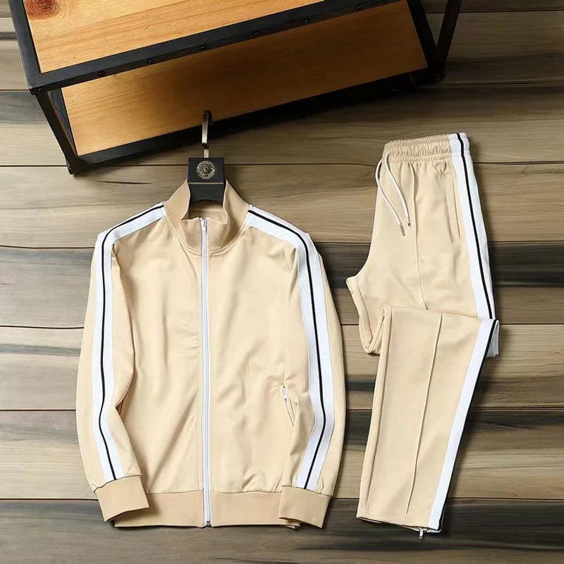 2025 Summer New Casual Suit Men's Lapel Shirt Trouser Two-Piece Comfortable Versatile Sport Suit