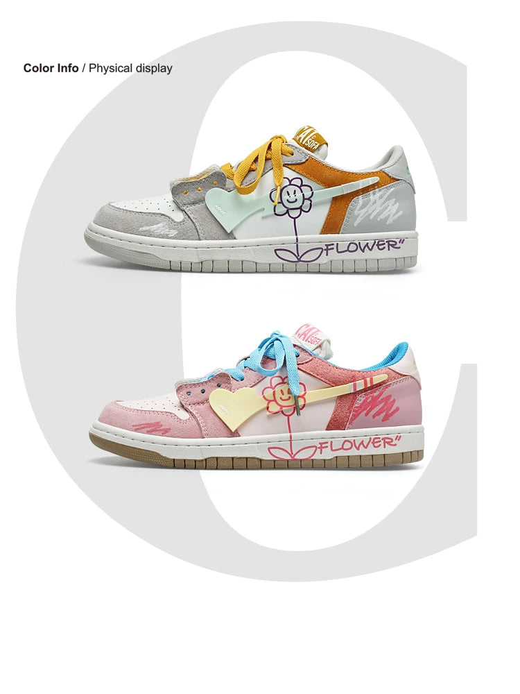 Women Shoes Men Fashion Hip-hop Punk Graffiti Skateboard Shoes Breathable Sneakers Couples Students Outdoor Sports Casual Shoes