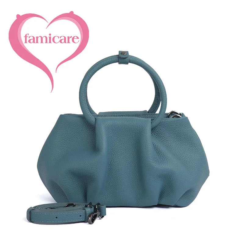 Women's Handbag 2025 New Top Grain Leather Boston Bag Unique Shoulder Crossbody Bag Vintage Commuting Versatile Handheld Tote